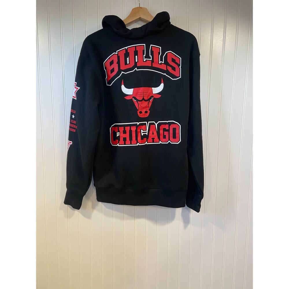 Ultra Game NBA Chicago Bulls Hoodie Sweatshirt Men's Large Graphic Black Red